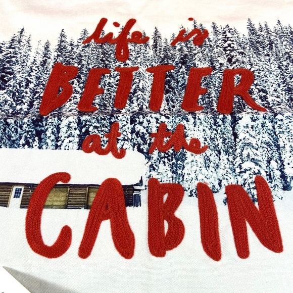 Set of 2 ~ Indigo Pillow Covers “Life Is Better At The Cabin” ~ Brand New - Picture 4 of 11